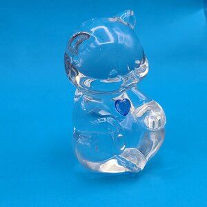 Fenton Glass Vintage Bear Blue Sapphire Heart September Birthday NO TAG/LABEL